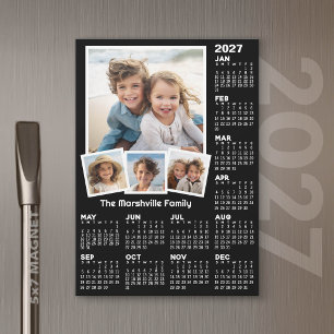 Calendário 2027 com 4 Fotos - Cartão Magnético Anu