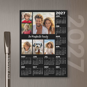 Calendário 2027 com 6 Fotos - Cartão Magnético Anu