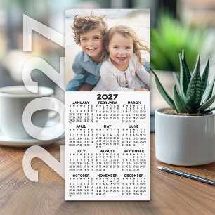 Calendário 2027 com Cartão Modernista Minimalista 