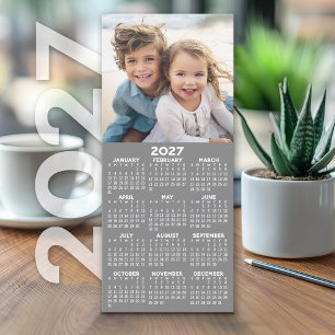 Calendário 2027 com Cartão Modernista Minimalista 