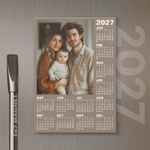 Calendário 2027 com Foto - Cartão Magnético de Ano
