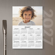 Calendário 2027 com Foto - Cartão Magnético para o