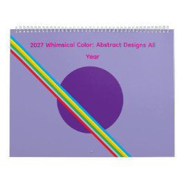 Calendário 2027 Cor Colorida: Designs Abstratos Todo o Ano