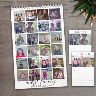 Calendário 2027 Família Moderna 24 Foto - minimalista preto b