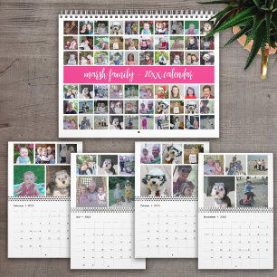 Calendário 2027 Família Moderna 60 Foto - Rosa Quente Persona