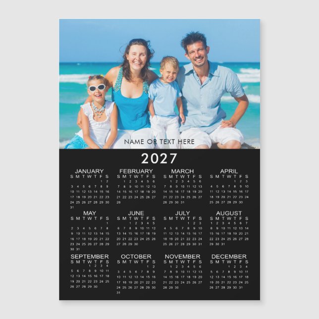 Calendário 2027 Foto Magnético Personalizado (Frente)