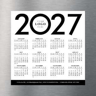 Calendário 2027 Logotipo Empresarial Minimalista M
