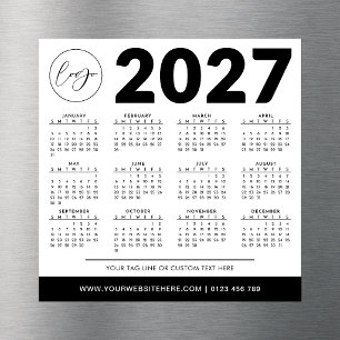 Calendário 2027 Minimalista Moderno Simples Logoti