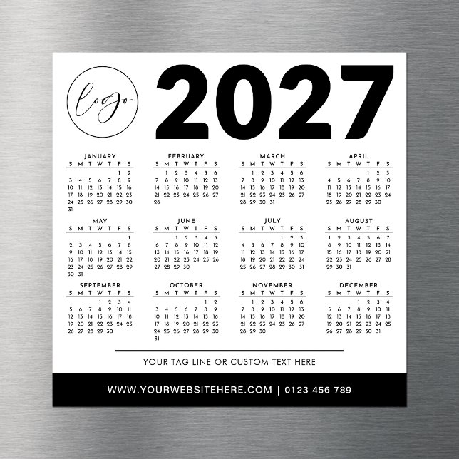 Calendário 2027 Minimalista Moderno Simples Logoti (Criador carregado)