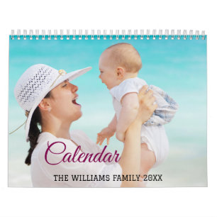 Calendário 2027 Moderno Crie Sua Própria Foto de Família Pers