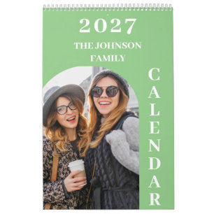 Calendário 2027 Moderno Simples Personalizado 14 Fotos Famíli