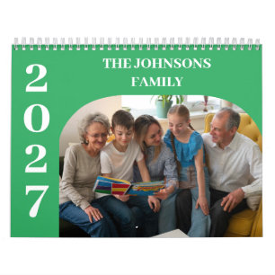 Calendário 2027 Moderno Simples Personalizado Fotos Família