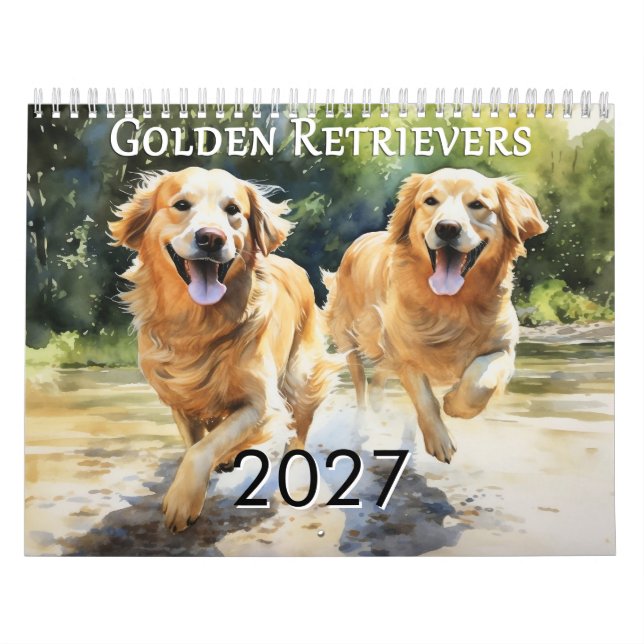 Calendário 2027 Retriever dourado (Capa)