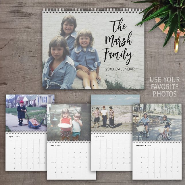 Calendário 2027 Simples Moderno Personalizado Foto - 14 Image (Custom Photo Calendar - Perfect Family Gift)