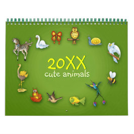 Calendário 20XX | Animais de Cartoon Cujos