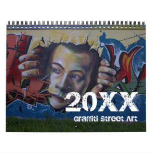 Calendário 20xx da arte da rua dos grafites