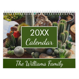 Calendário 20XX Suculentes Amantes De Cactus Personalizados M