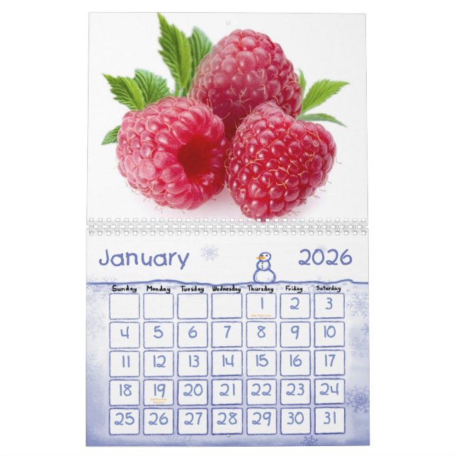 Calendário 23 da fruta e da comida (Jan 2026)