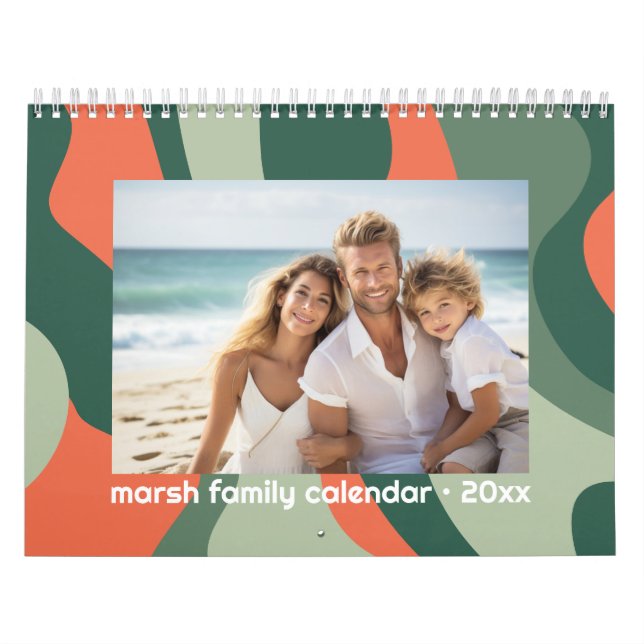 Calendário 2 Fotos por Mês de Abstrato Orgânica Moderna (Capa)