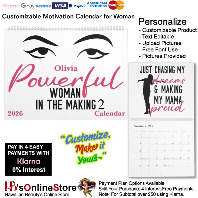 Calendário 2 Powerful Woman in The Making Motivation Goals (2 Powerful Woman in The Making Motivation Goals Calendar.)