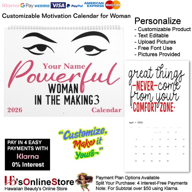 Calendário 3 Powerful Woman in The Making Motivation Goals (3 Powerful Woman in The Making Motivation Goals Calendar.)