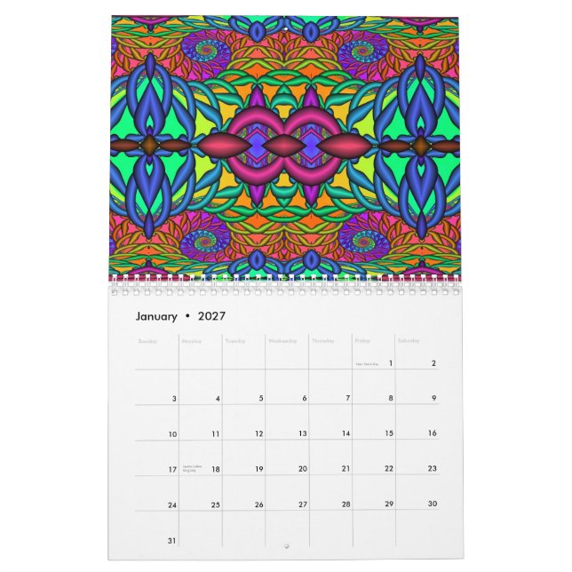 Calendário 3D Fractals 2011 (Jan 2027)