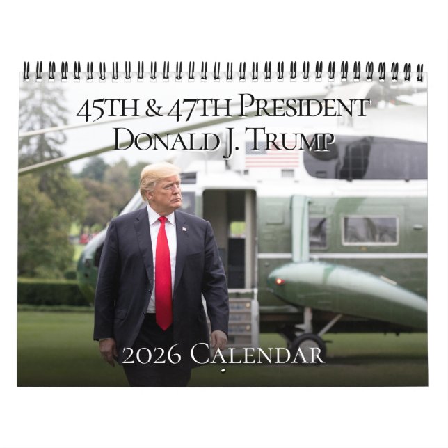 Calendário 45.º Presidente Donald J Trump 2025 Foto (Capa)