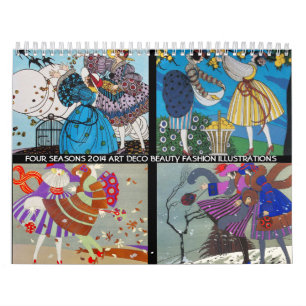 CALENDÁRIO 4 ÉPOCAS DE 2014, ILUSTRAÇÃO DO FASHION DE BELEZA 