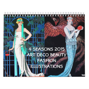 CALENDÁRIO 4 ÉPOCAS DE 2015, ILUSTRAÇÃO DE BELEZA ARTDECO