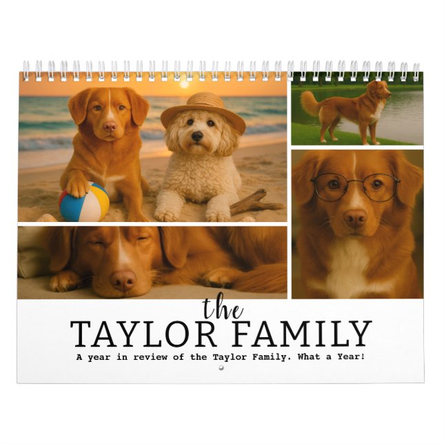 Calendário 56 Photo Collage Month By Month Personalized (Capa)