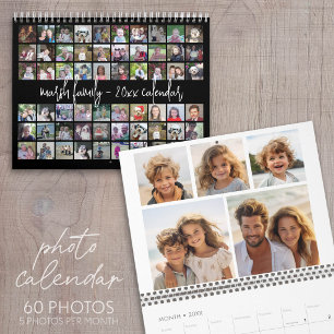 Calendário 60 Fotos - Modelo de Família Moderna Personalizado