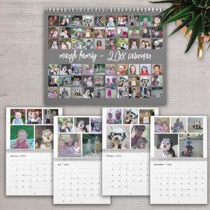 Calendário 60 Fotos - Modelo de Família Moderno Personalizado