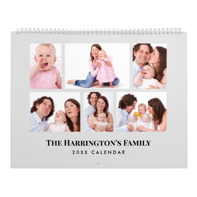 Calendário 6 Seções Foto da família Mínimos Quadros de Cinzas (Capa)