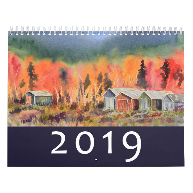 Calendário A aguarela ajardina a parede 2019 (Capa)