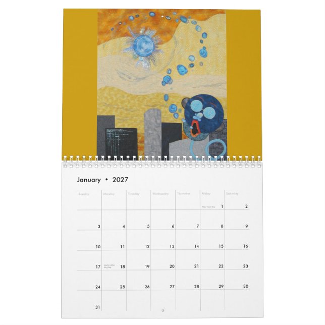 Calendário A arte estofa 2011 (Jan 2027)