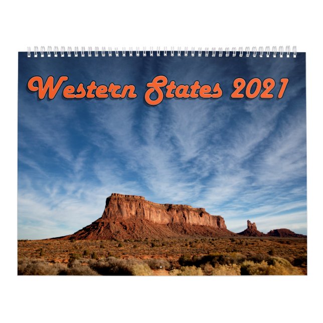 Calendário A beleza diversa dos Estados Unidos ocidentais. (Capa)