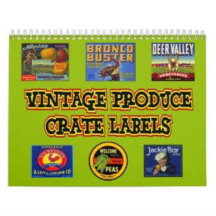 Calendário A caixa do produto do vintage etiqueta o