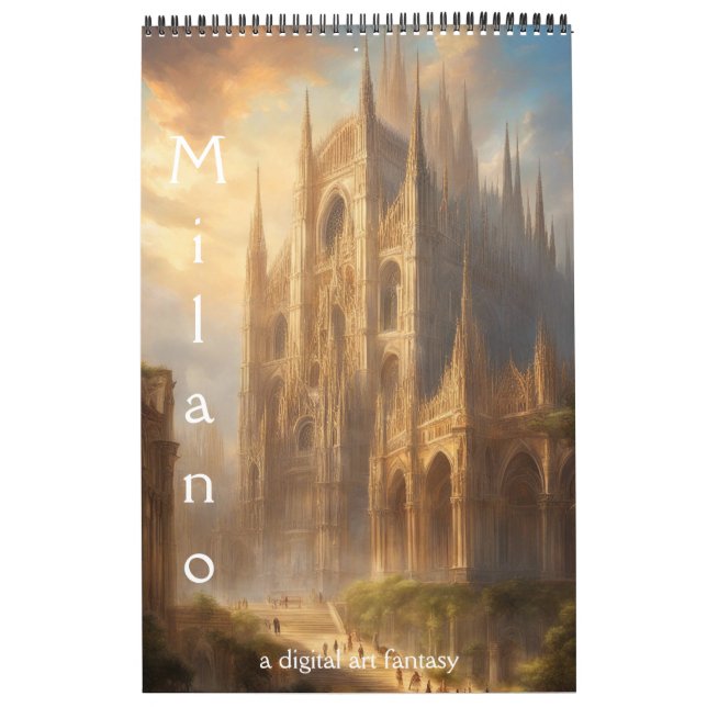 Calendário A cidade de Milão, fantasia em arte digital, (Capa)