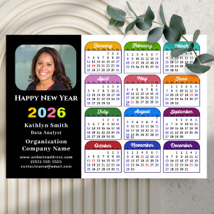Calendário a cores 2026 Feriados nos EUA Magnético