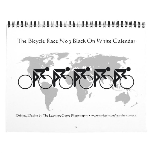 Calendário A Corrida Bicicleta N.º 3 Preta A Branco (Capa)