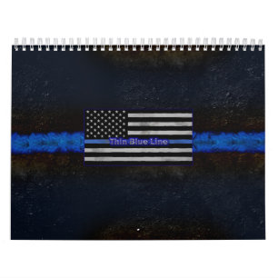 Calendário A polícia dilui a bandeira de Blue Line