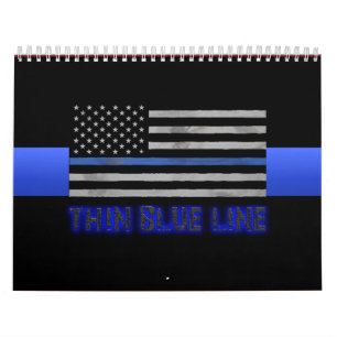 Calendário A polícia dilui Blue Line 3D