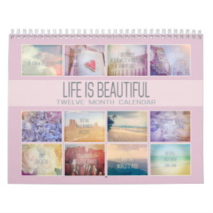 Calendário A vida é bela e inspiradora Pastel Fotografias