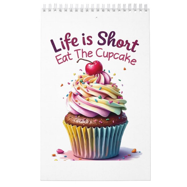Calendário A vida é curta, coma o Cupcake - Engraçado e doce (Capa)