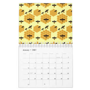 Calendário Abejas de Mel Apicultor Amarelo Inseto Amante