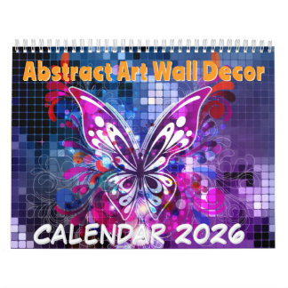 Calendário Abstract Art Wall Decor - 2026 Calendar