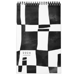 Calendário Abstract Black and White Art Calendar