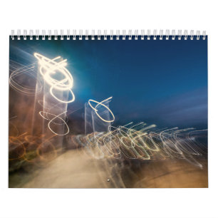 Calendário Abstract Intentional Camera Movement Night Light T