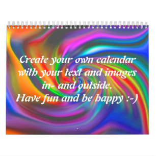 Calendário Abstrato Background Spirals soft II + seu texto