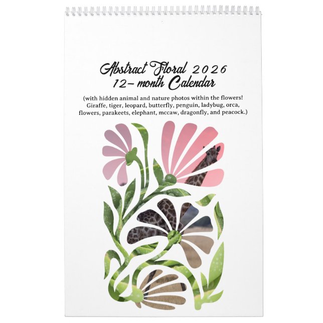 Calendário Abstrato Boho Botânico Natureza 2026 12 meses (Capa)